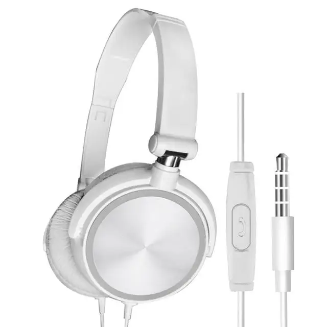 Наушники проводные с микрофоном fone de ouvido Накладные наушники бас HiFi Звук музыка стерео наушники для iPhone Xiaomi sony huawei - Цвет: Белый