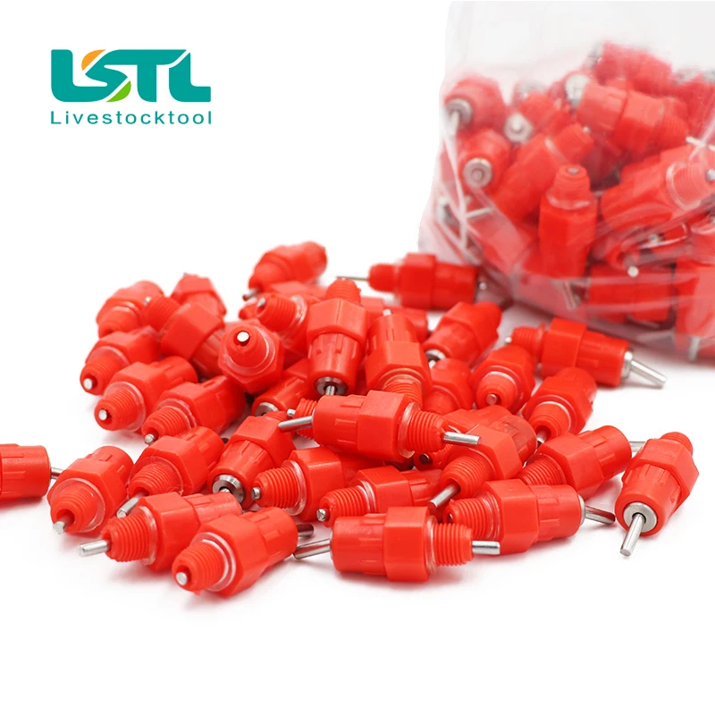 Соска поилка для кормления домашней птицы 100 шт. кур с углом 180 и 360 товары