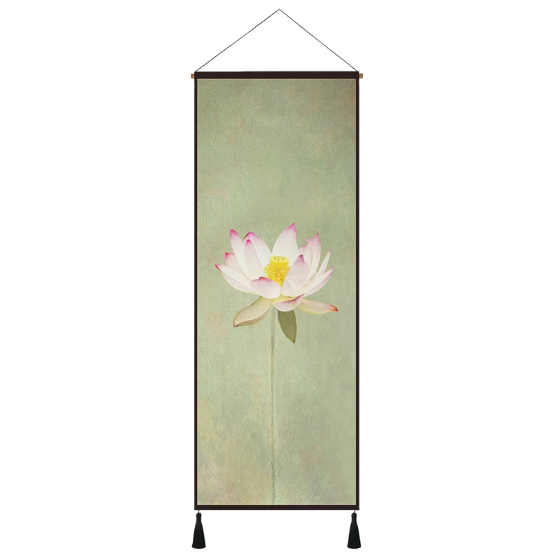 New Chinese Living Room Decorative Painting Lotus Tapestry Background Wall Hanging Cloth | Дом и сад