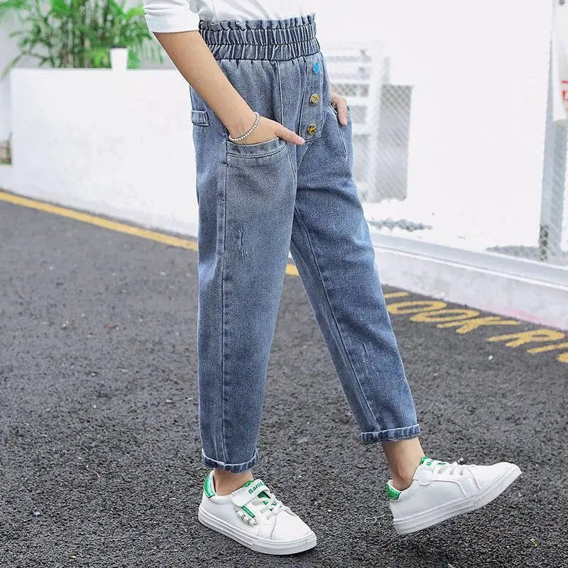 Детская одежда джинсы для девочек Новинка весна осень 2020 детские брюки модные