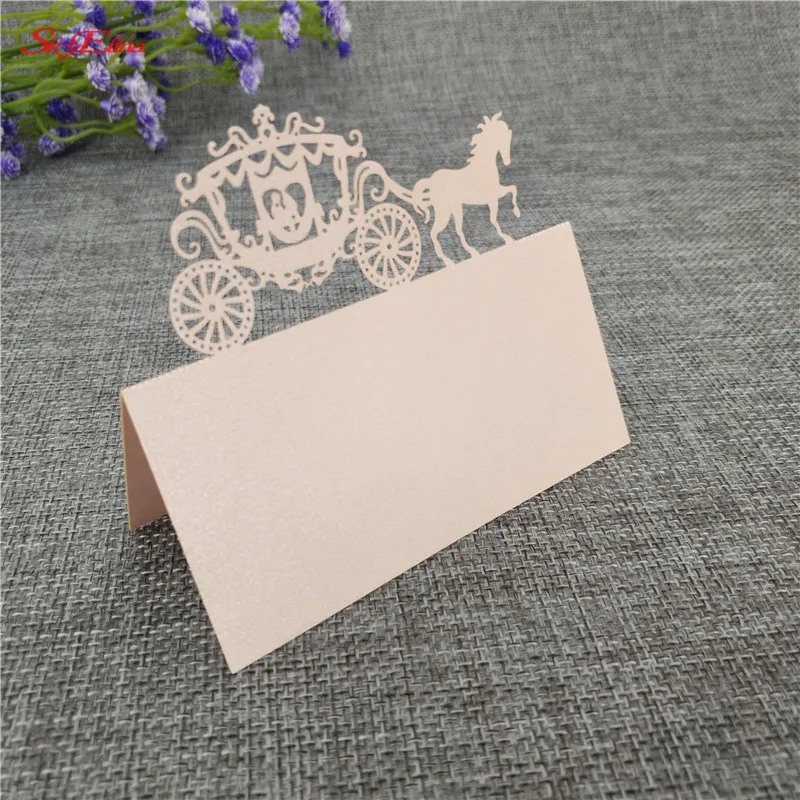 100 шт. лазерная резка Королевский Каретный стол имя украшение для сидения за