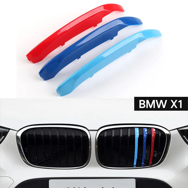 For BMW X1 X2 E84 F48 F49 F39 ABS Tricolor Front Center Grille Insert Trim Car Decor Stickers Car Accessories Wholesale