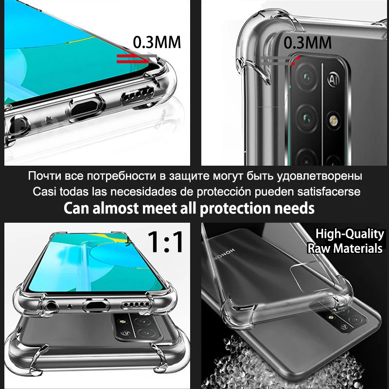 

Luxury Original Silicone Shockproof Clear Phone Case Cover For Honor 10i 10 Lite 8x 9x 20 Pro Cute Super Thin Protective Cases