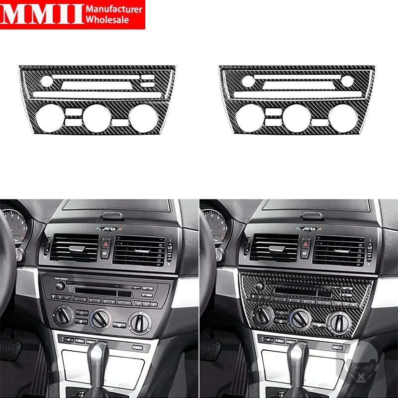 Carbon Fiber Sticker For BMW X3 E83 2004 2005 2006 2007 2008 2009 2010 Multimedia CD Player Panel Trim Interiors Car Accessories
