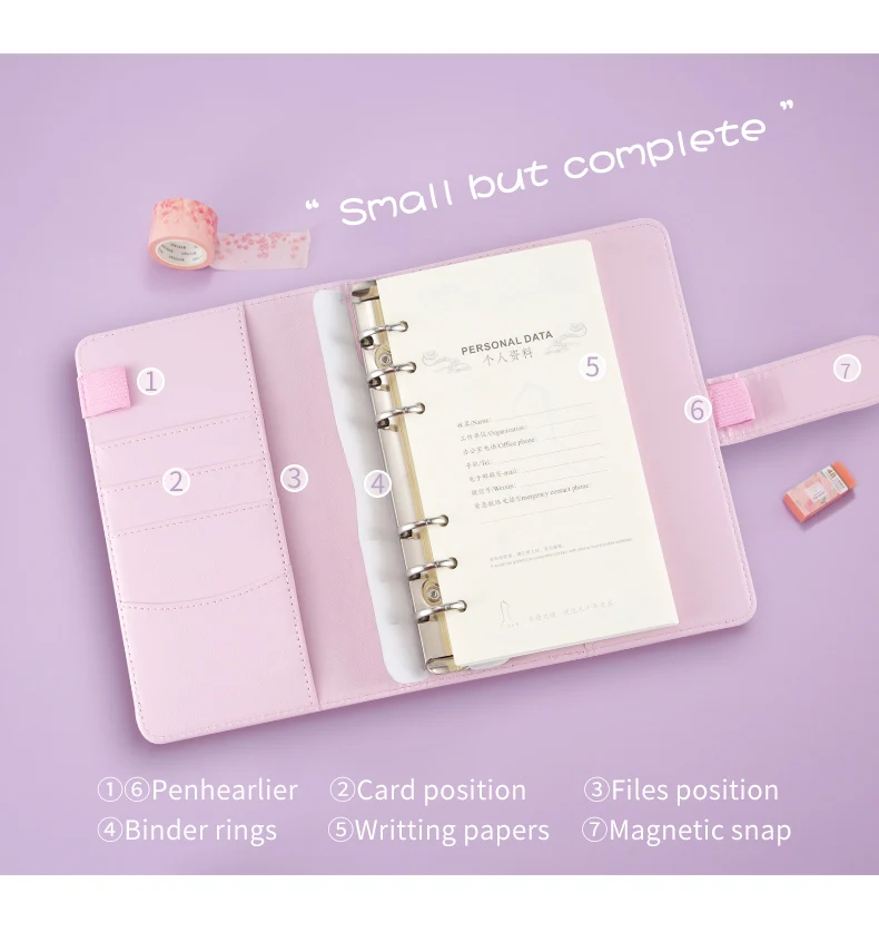 2021 в форме сердца A6 разработанные индивидуальные записная книжка с кольцевым