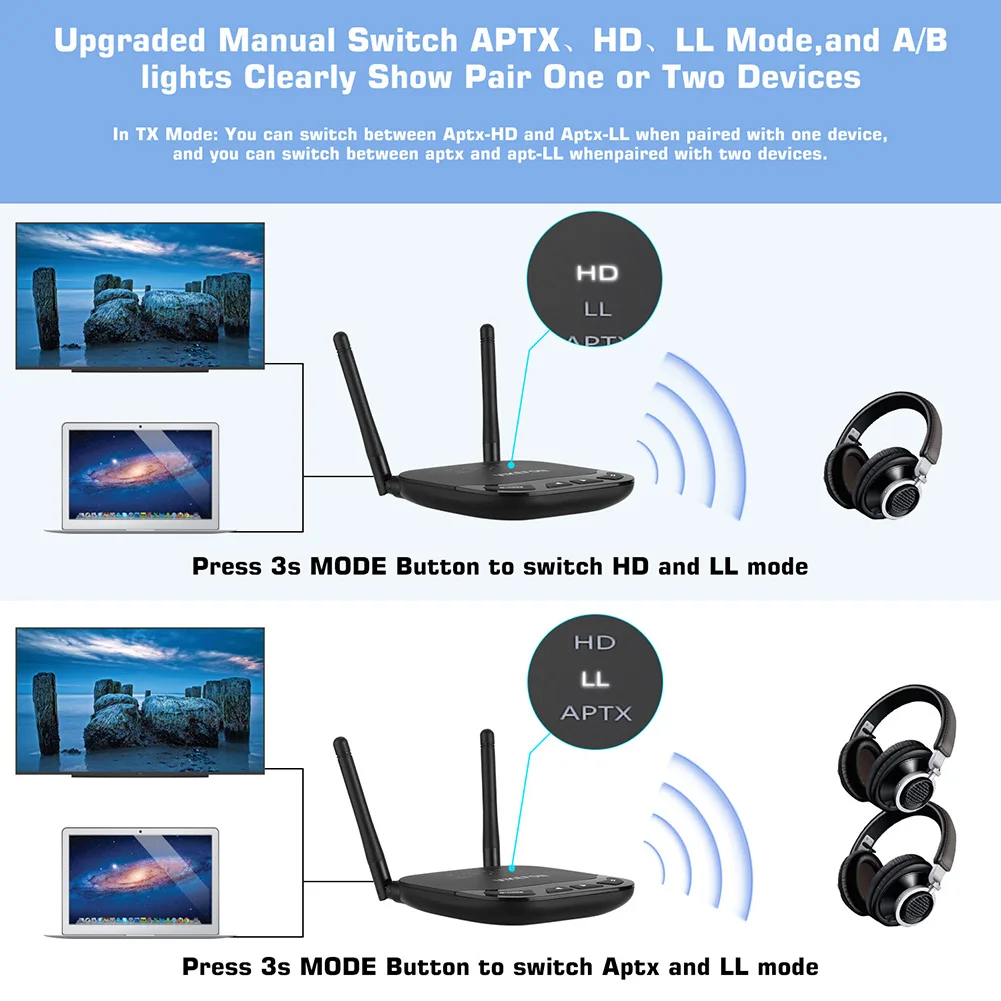 Bluetooth 5 0 передатчик приемник 3 в 1 AptX низкая задержка HD ТВ автомобильный ПК аудио