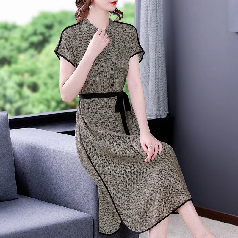 

COIGARSAM Women Long Dress Summer 2021 New Office Lady Vintage Sleeveless Single Breasted O-Neck Black Dresses Traf Vestidos
