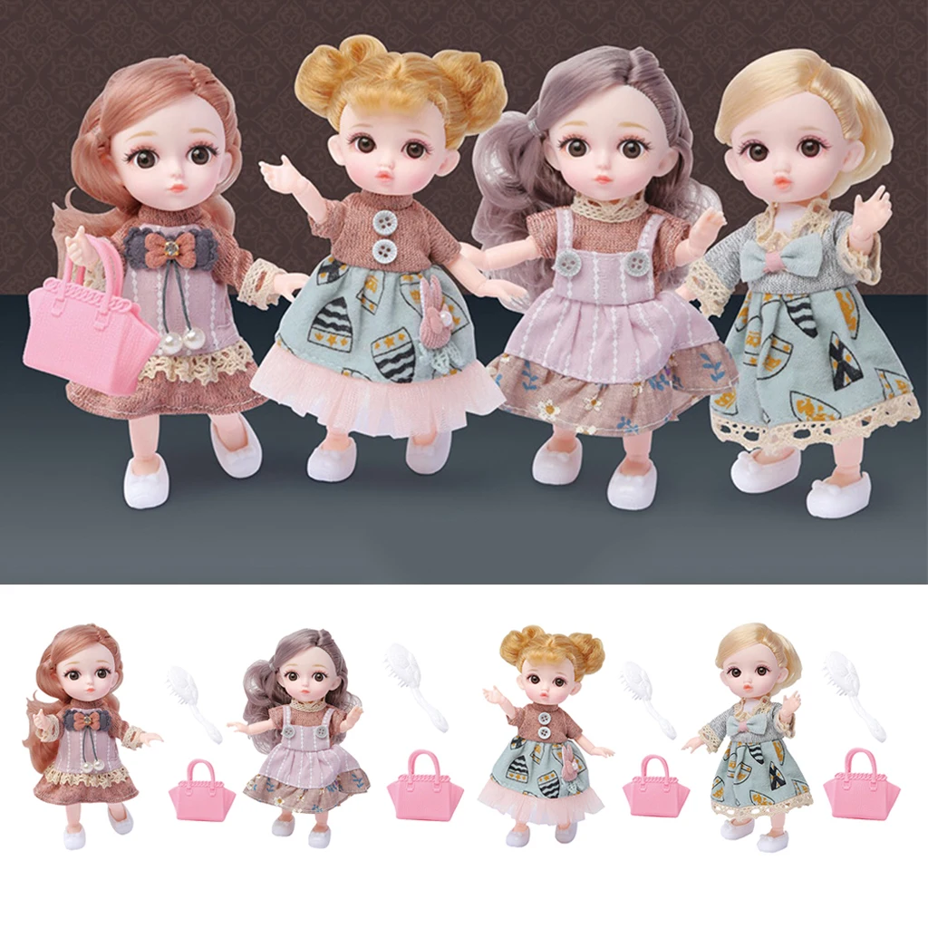 

Moveable 12 Joints 16cm 1/12 Baby Doll Vinyl Body Cute Girl Dolls Play Toys