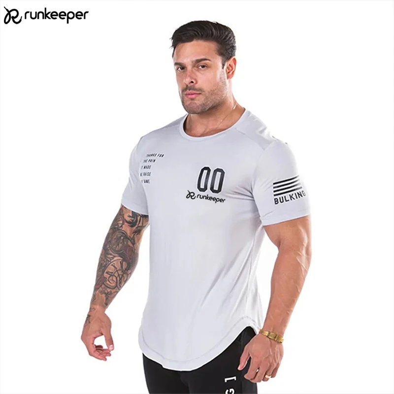 

2021 Men T-Shirt Gym Training Shirt Short Sleeve Running T Shirt Jackets Sportswear Workout Dry Fit Sport T-Shirt Fitness Shirt