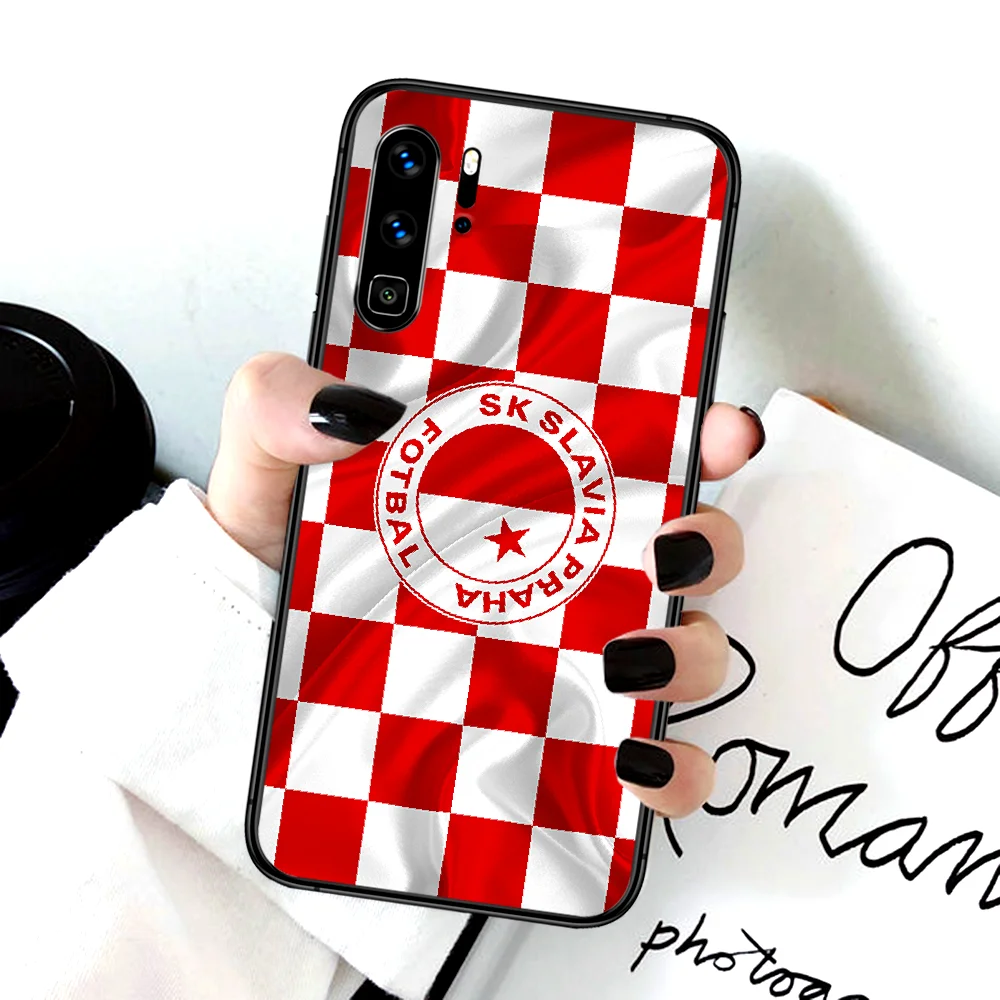 

Sk Slavia Praha Soccer Phone Case For Huawei P Mate Smart 10 20 30 40 Lite Z 2019 Pro black Cell Silicone Back Painting Bumper