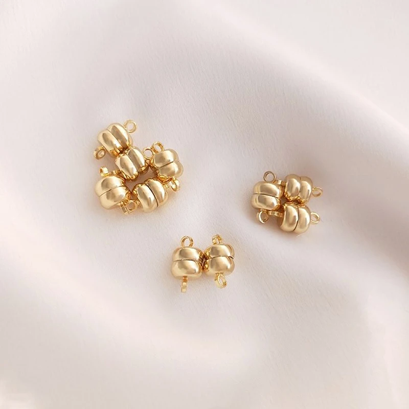 

4PCS Bracelet Necklace Magnetic Clasp Charms for Bracelet Making 14k Gold Plated Charms for Jewelry Making DIY Brass Accessories