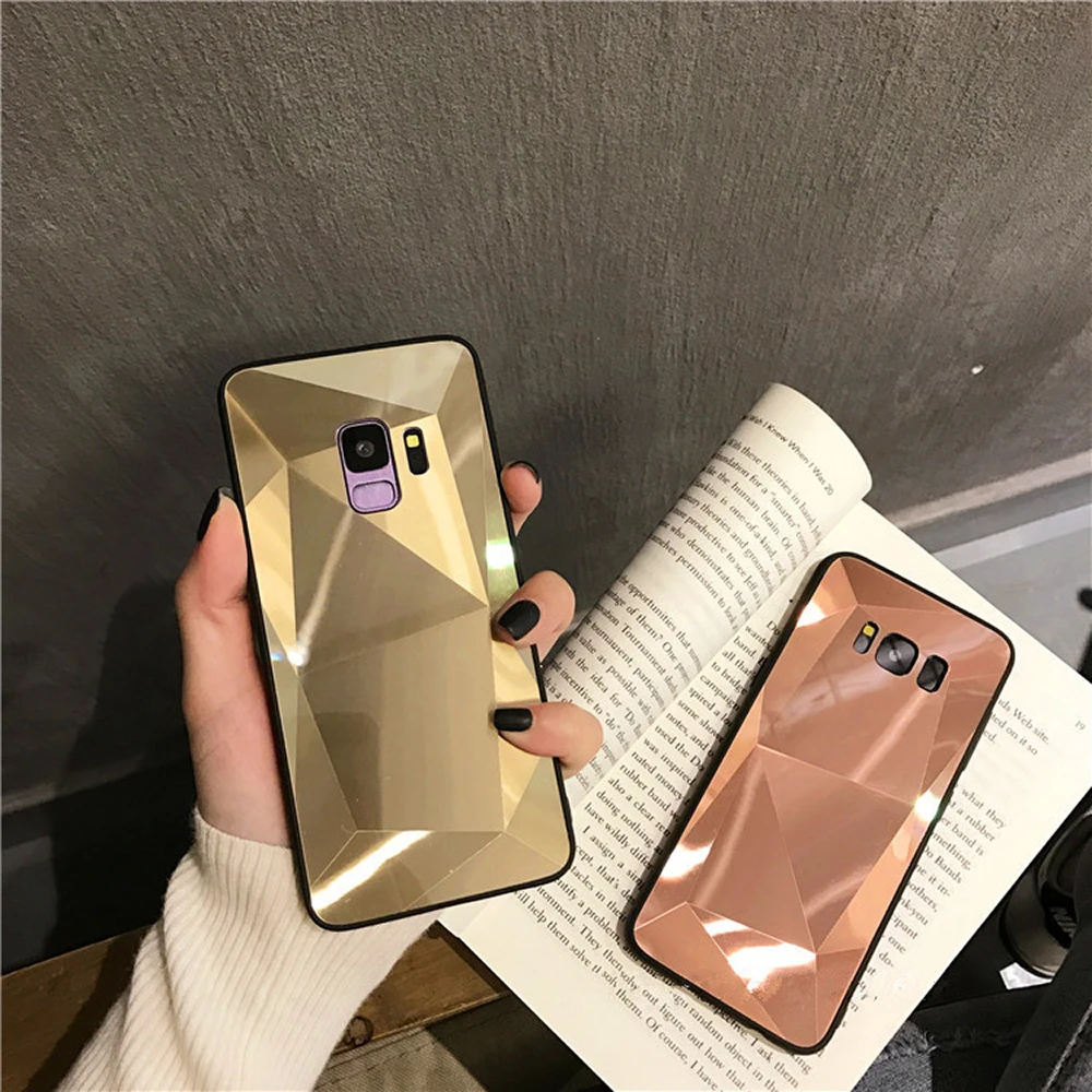 Чехол для Samsung Galaxy S9 S8 S10 Plus Note 8 9 10 Pro модный зеркальный чехол со стразами A50 A70 A80 M30 A7