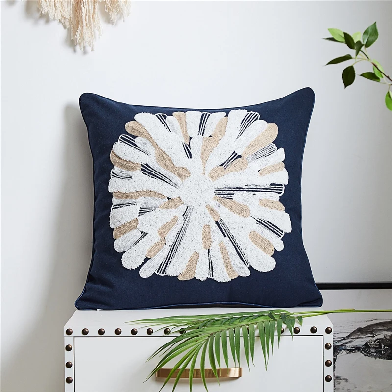 

2021 new pillow pillowcase cushion cover sofa cushion decoration living room bedroom blue series simple Nordic style