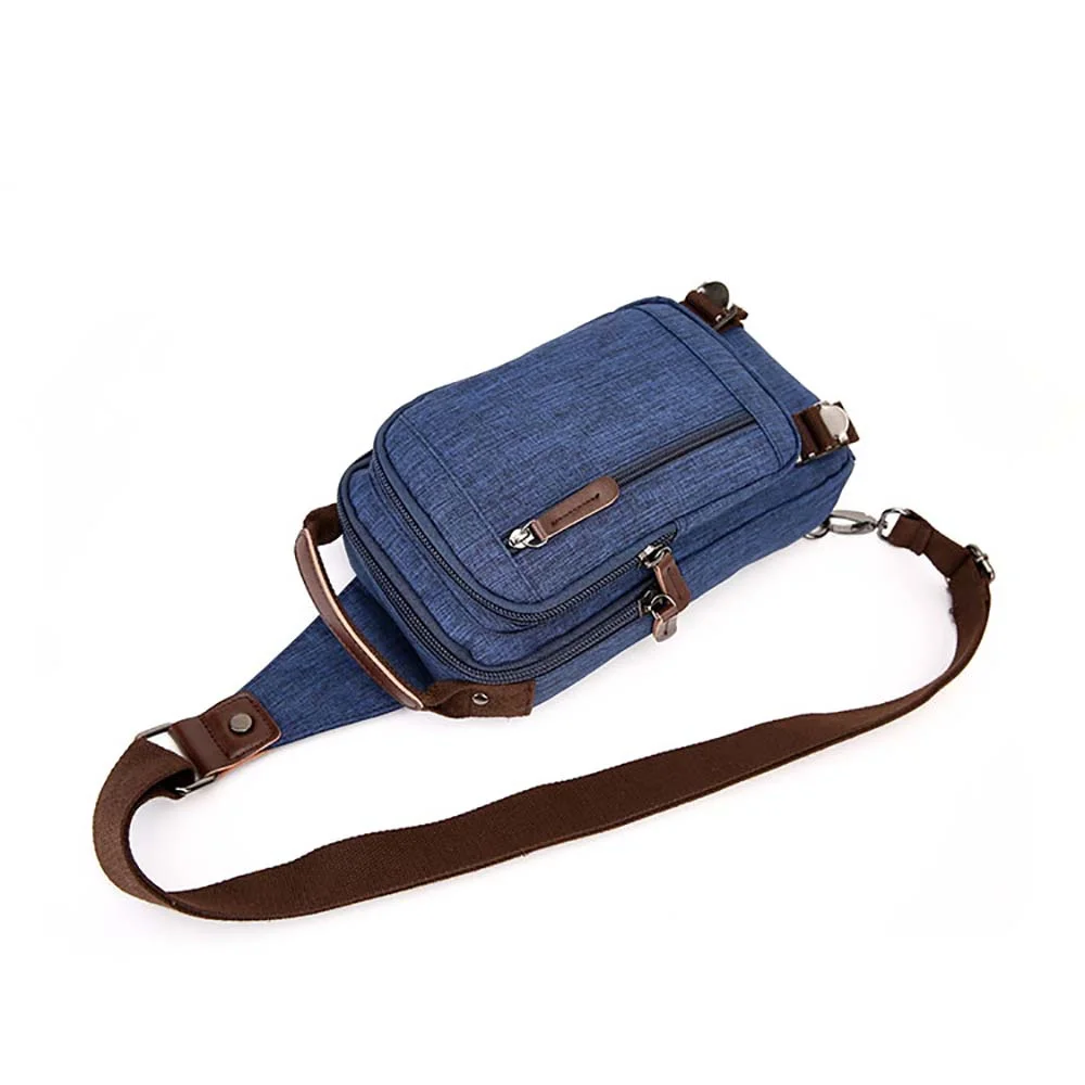 

Teenage Waterproof Canvas Diagonal Chest Bag/Male Korean Casual Trending Change Mobile Phone Bag Personalized Travel Bag