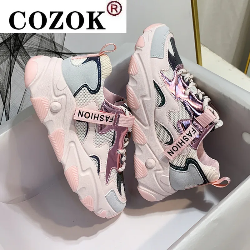 

Кроссовки женские на платформе, Вулканизированная массивная подошва, повседневная обувь для тенниса, дизайнерская обувь, увеличивающая ро...