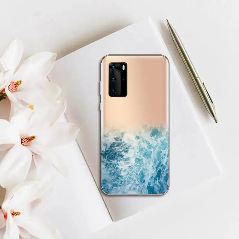 

The sea Water wave Waves Phone Case Transparent for huawei honor P 40 30 20 lite Pro 10 i 8 9 x p smart 2019