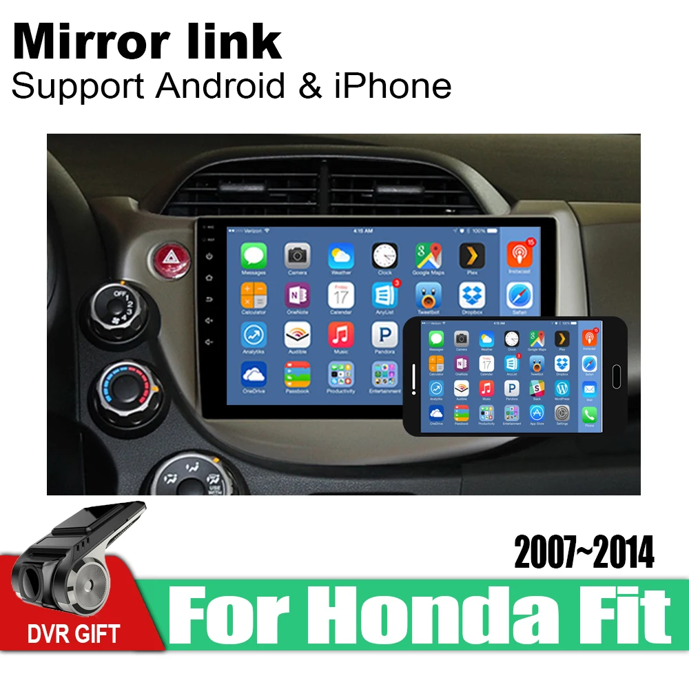Автомобильный мультимедийный плеер Android 2din GPS-навигация для Honda Fit 2007 ~ 2014 стерео