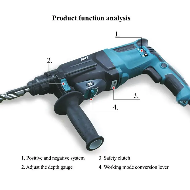 

HR2600 Electric Hammer Two-function Electric Pickaxe Electric Drill Household Lightweight Concrete Electric Percussion Drill