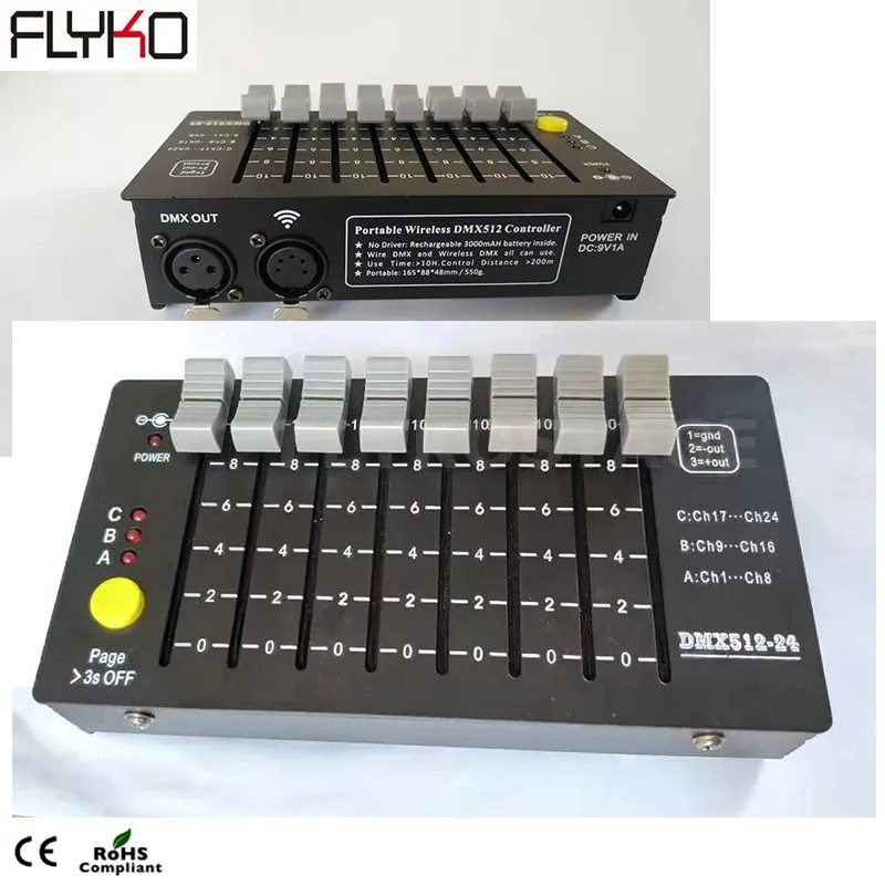 Free shipping battery mini DMX-24 controller battery
