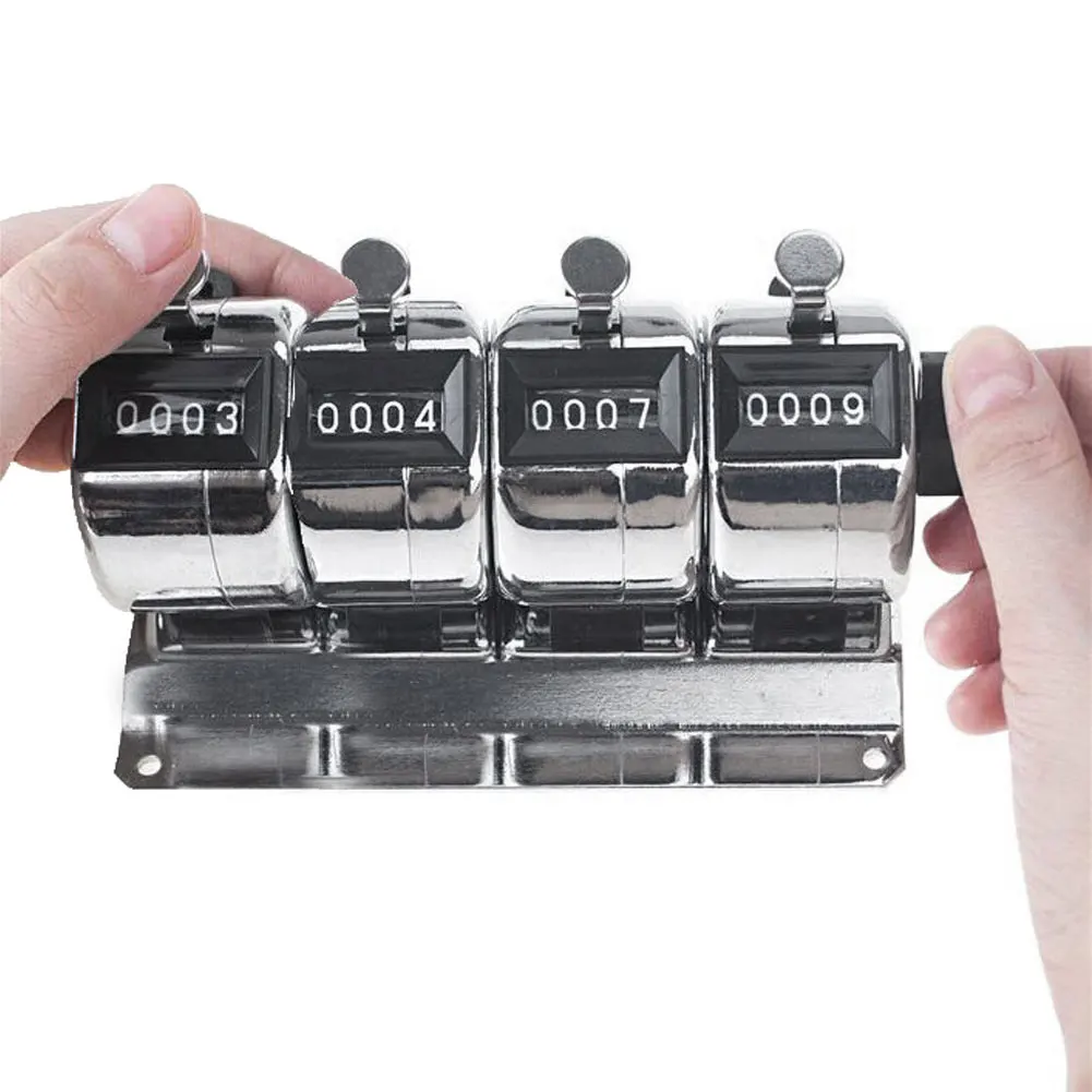 Металлический ручной механический счетчик с 4 рядами цифр Скакалка для