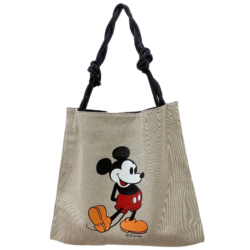 

Disney's new printed Mickey mouse shoulder canvas bag large capacity tote bag handbag bag Mickey head plush bag girl bags