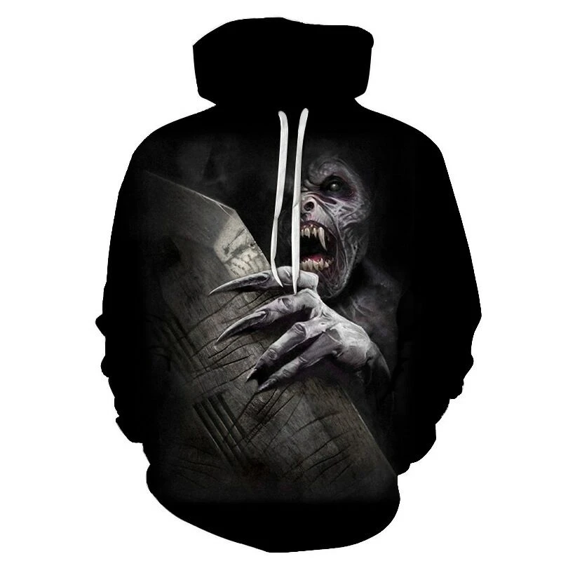 

Spring And Autumn 3D Printed Skeleton Men's Hoodie ParentCchild Halloween Terror Skeleton Jacket