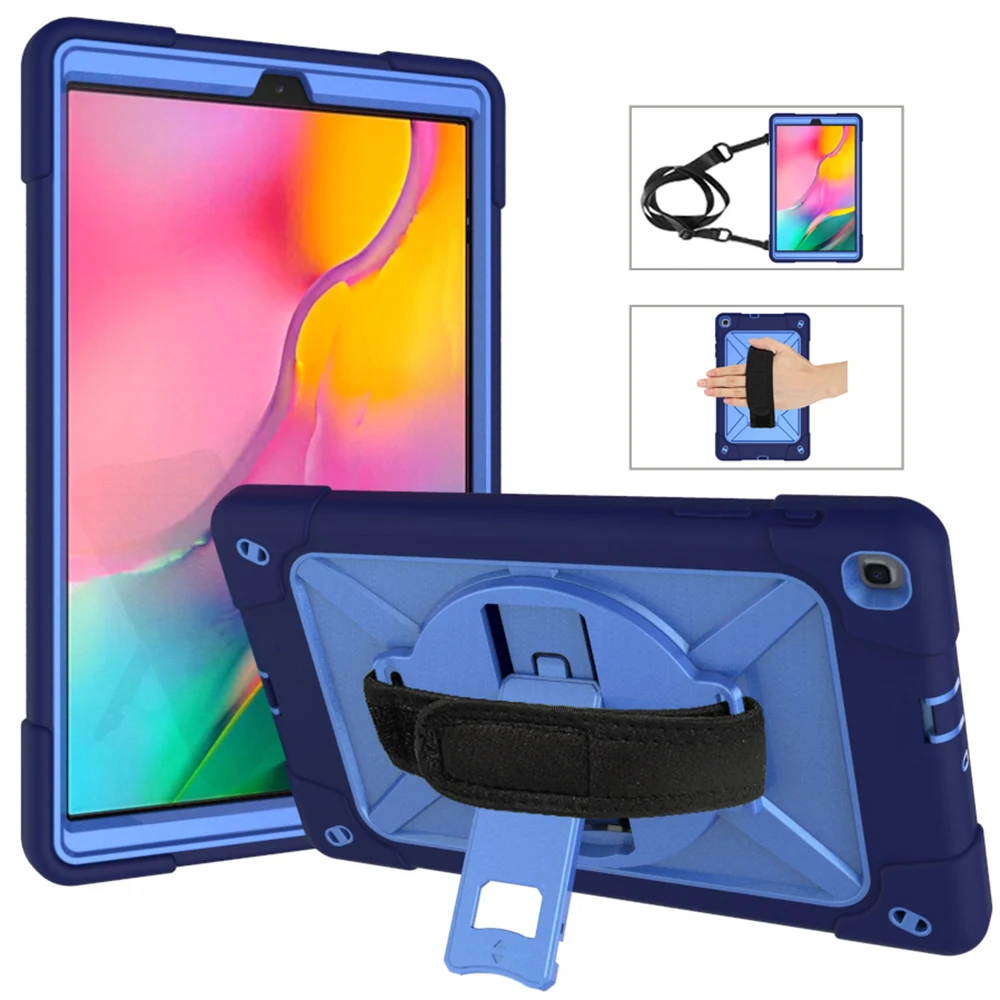 Tab A 10,1 T510 чехол 360 Вращающаяся подставка/рука+ шейный ремешок для samsung Tab A 10,1 SM-T510/T515 сверхпрочный ударопрочный