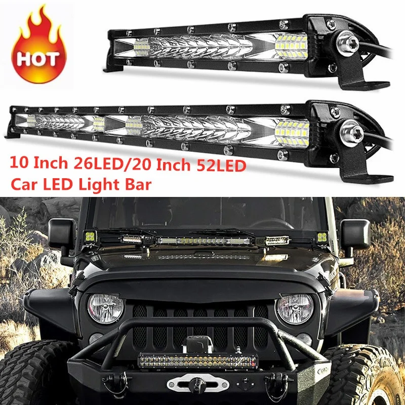 Супер тонкий 10 &quot20&quot 130W 260W светодиодный рабочий светильник 12V 24V адвокатского
