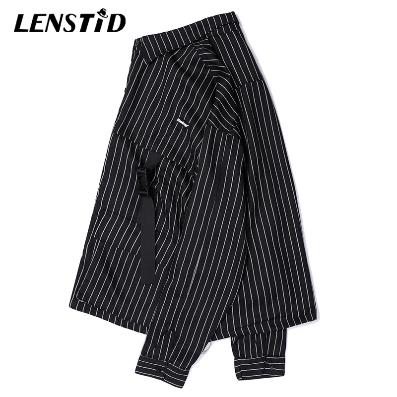 Мужская ветровка в полоску LENSTID винтажная спортивная куртка стиле Харадзюку