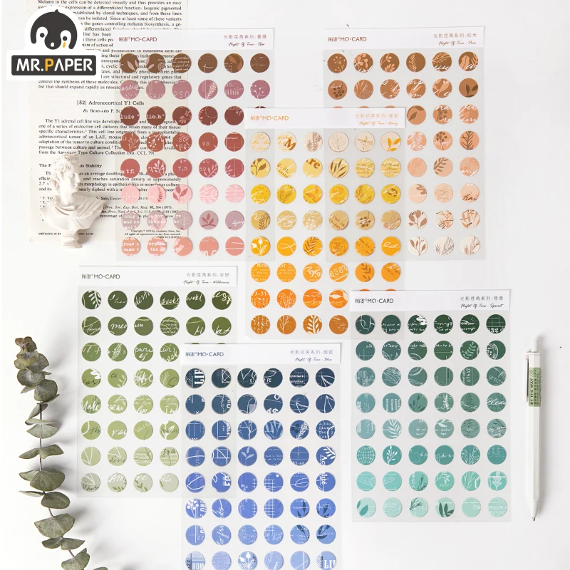 Бумажный дневник Mr.paper 6 видов конструкций световое время цветная точка Deco Васи-ва