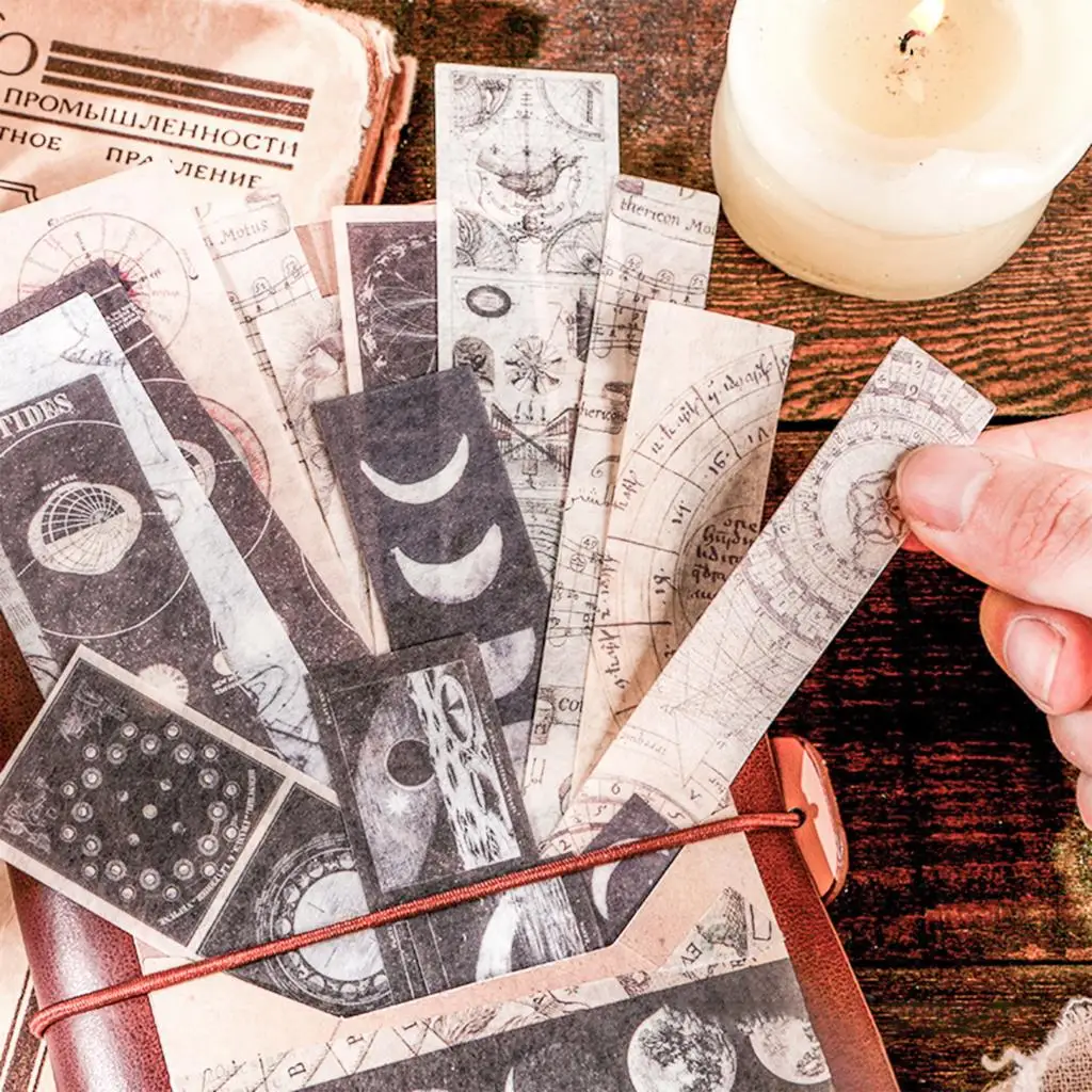 

240pcs Antique Bill Ruler Tickets Old Book Washi Paper Decoration Stickers DIY Diary Scrapbooking Label Sticker DIY Lover Gift