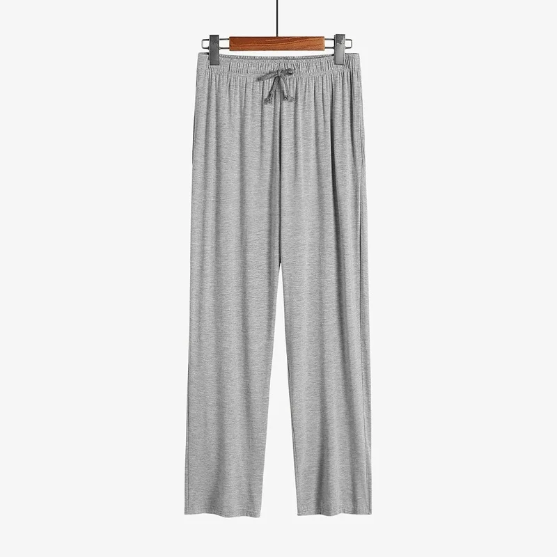 Plus Size Men Summer Long Sleeping Pants Mens Sleepwear Casual Sleep Trousers Loose Comfortable Elastic Sleep Bottoms Homewear