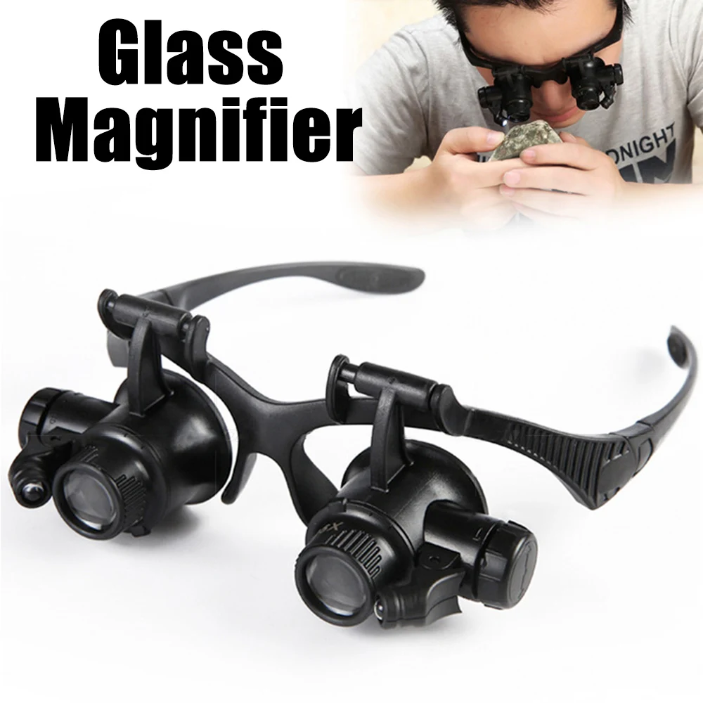 Увеличительное стекло с 2 светодиосветодиодный повязка на голову для ремонта
