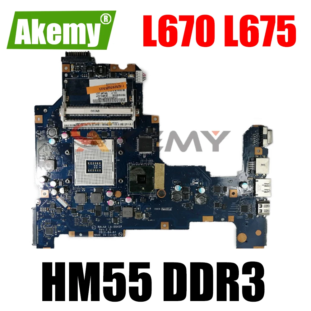 

Материнская плата AKEMY K000103760 для ноутбука Toshiba L670 L675 REV 1,0 HM55 DDR3, полностью протестированная материнская плата