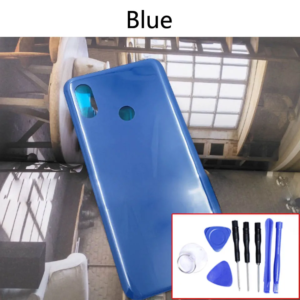 Blue-With tool 3D стеклянная задняя крышка батарейного отсека для Xiao mi 8 mi 8 M8 задняя крышка батарейного отсека чехол на заднюю крышку корпус замена корпуса - Цвет: Blue-With tool