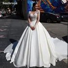 Кружевное свадебное платье Smileven с длинным рукавом, элегантное атласное платье для невесты в стиле бохо, свадебные платья 2020, Vestido De Noiva