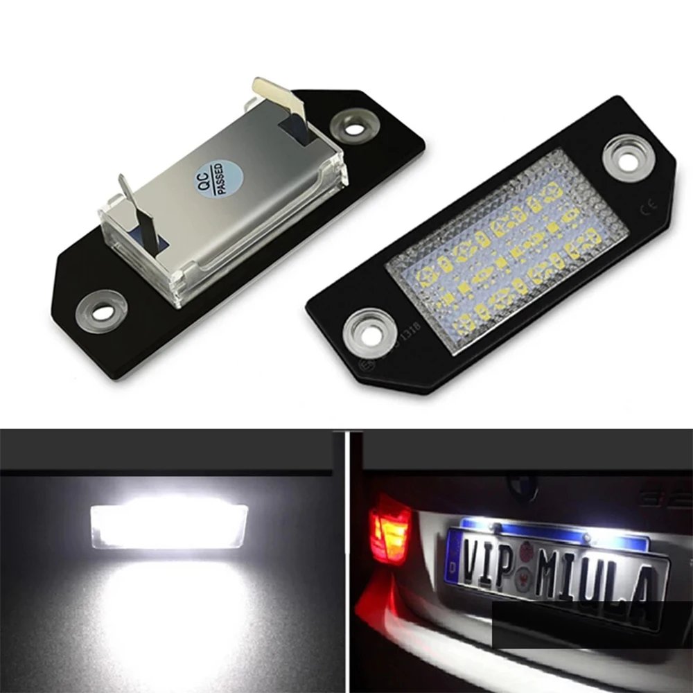 

12V Car LED License Plate Light Number Plate Lamp 6000K White for Ford Focus 2 C-Max 2003-2008 Signal Light Car Accessories 2PCS