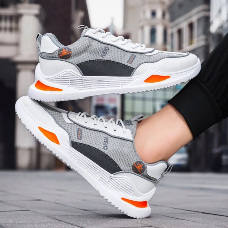 

Men Sneakers Casual Fashion Mesh Men Shoes Flats Platform Breathable Autumn Men Casual Shoes Comfortable White Running Shoes