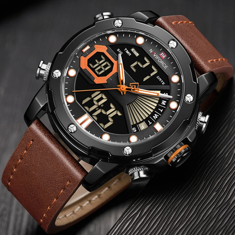 Naviforce Brand Watches Fashion Men's Top Luxury Sport Chronograph Man Clock Digital Men Watch Relogio Masculino | Наручные часы
