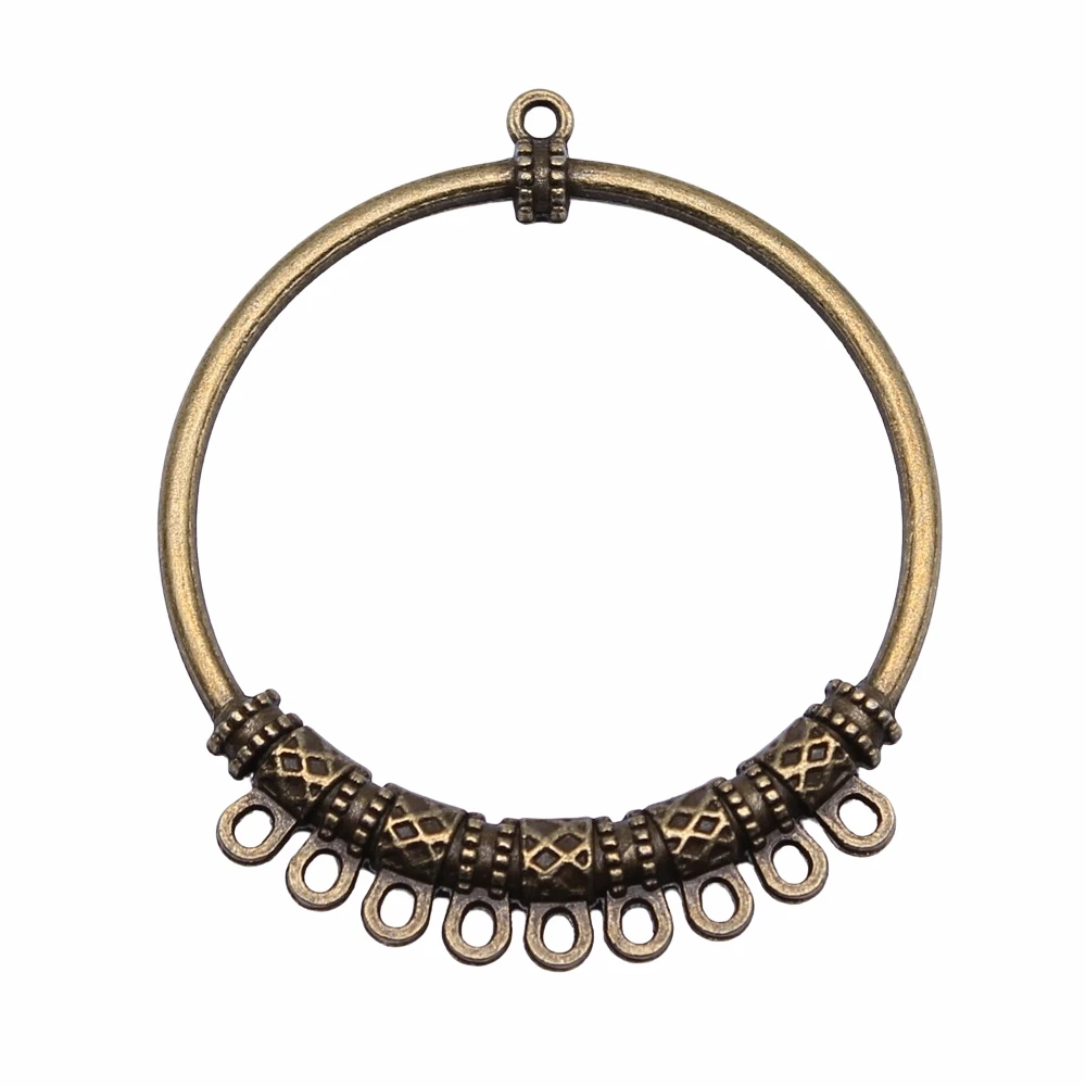 WYSIWYG, 2 шт., 55x47 мм, античное серебряное покрытие, античная бронза, цвет серьги, звеньевая фурнитура для ювелирных изделий