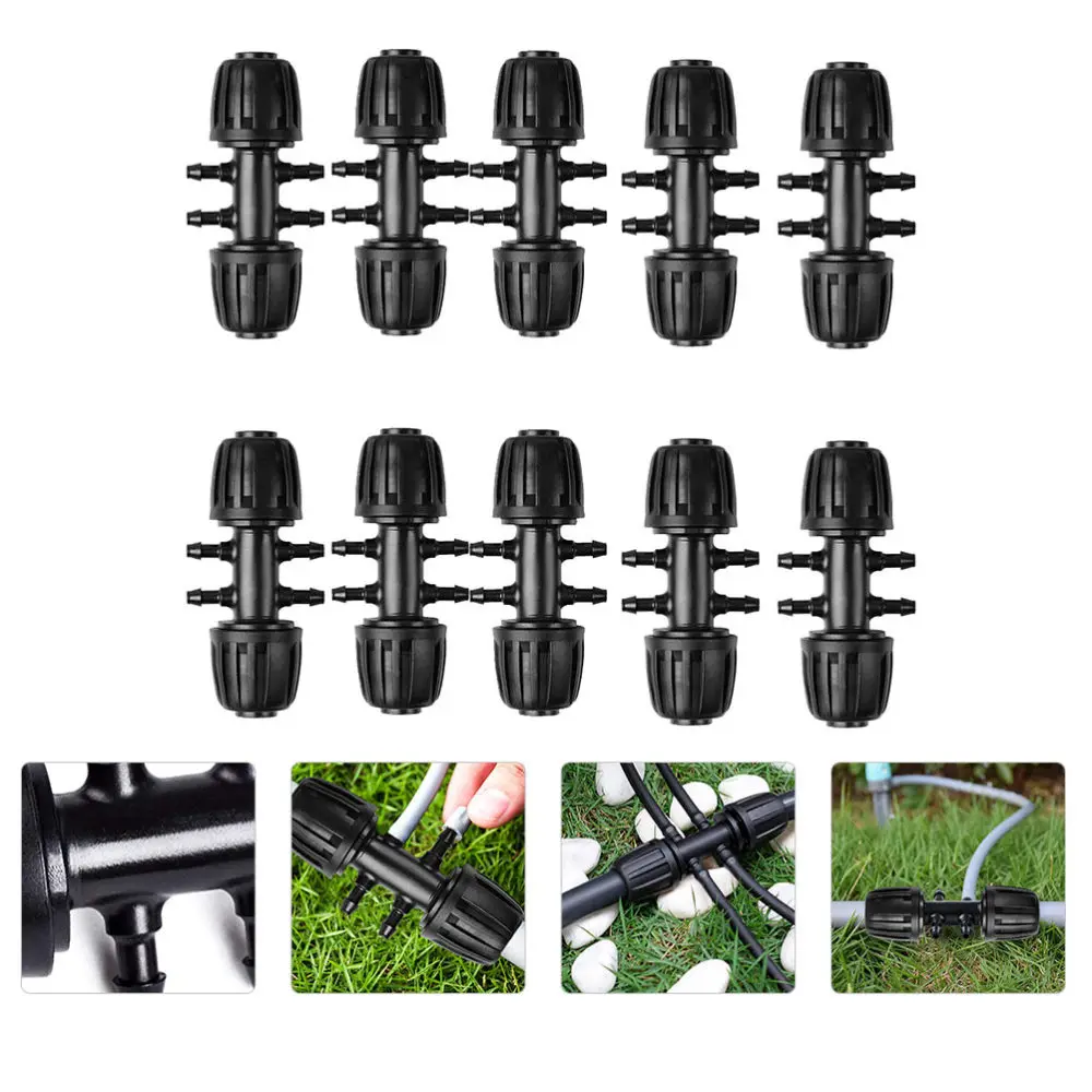 

10pcs Pipe Connector for PE Pipe Hose Barb Fitting 16mm to 4/7 Hose Connector
