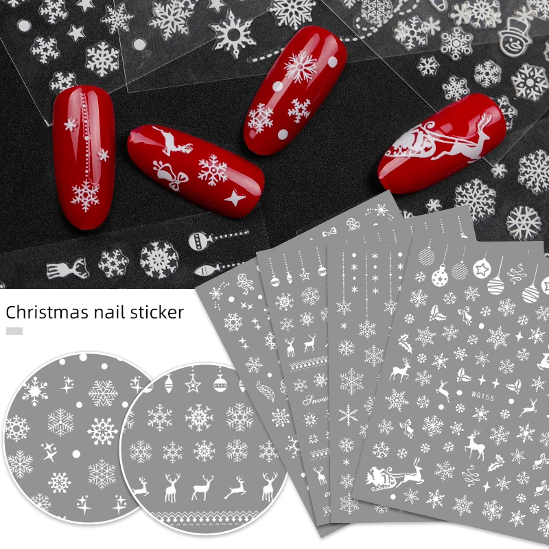 

1 Pieces Stickers For Christmas Nails Decals Snowflakes Envelopes Christmas Snowman Decorations For Winter Nails Manicure Tools