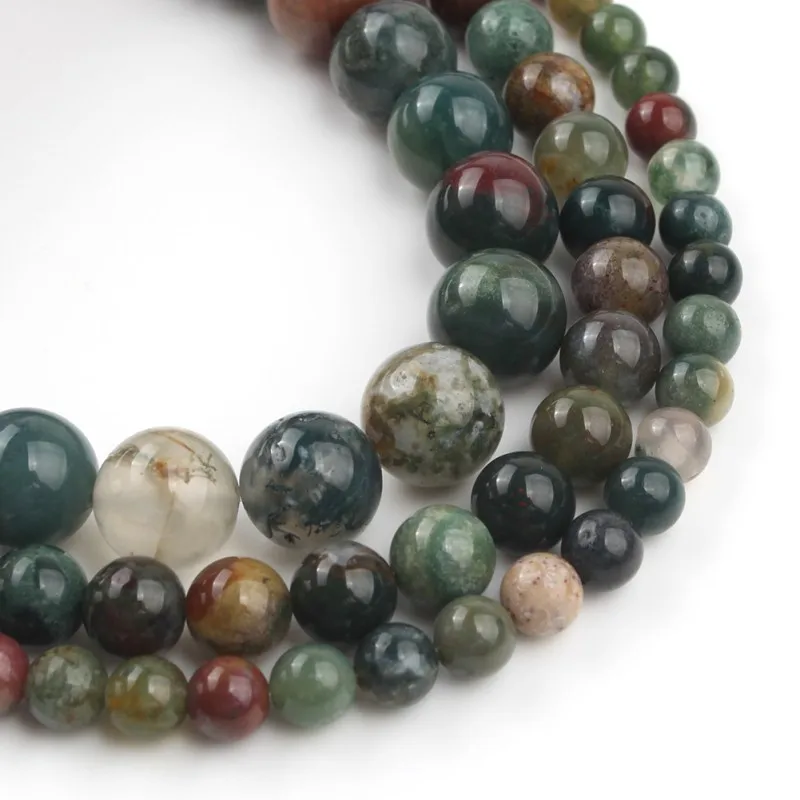 Бусины из натурального камня круглые незакрепленные бусины индийского агата для