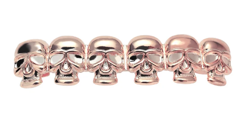 В стиле хип-хоп Fang декоративные Зубные коронки Череп Металл двойной шапки зуб