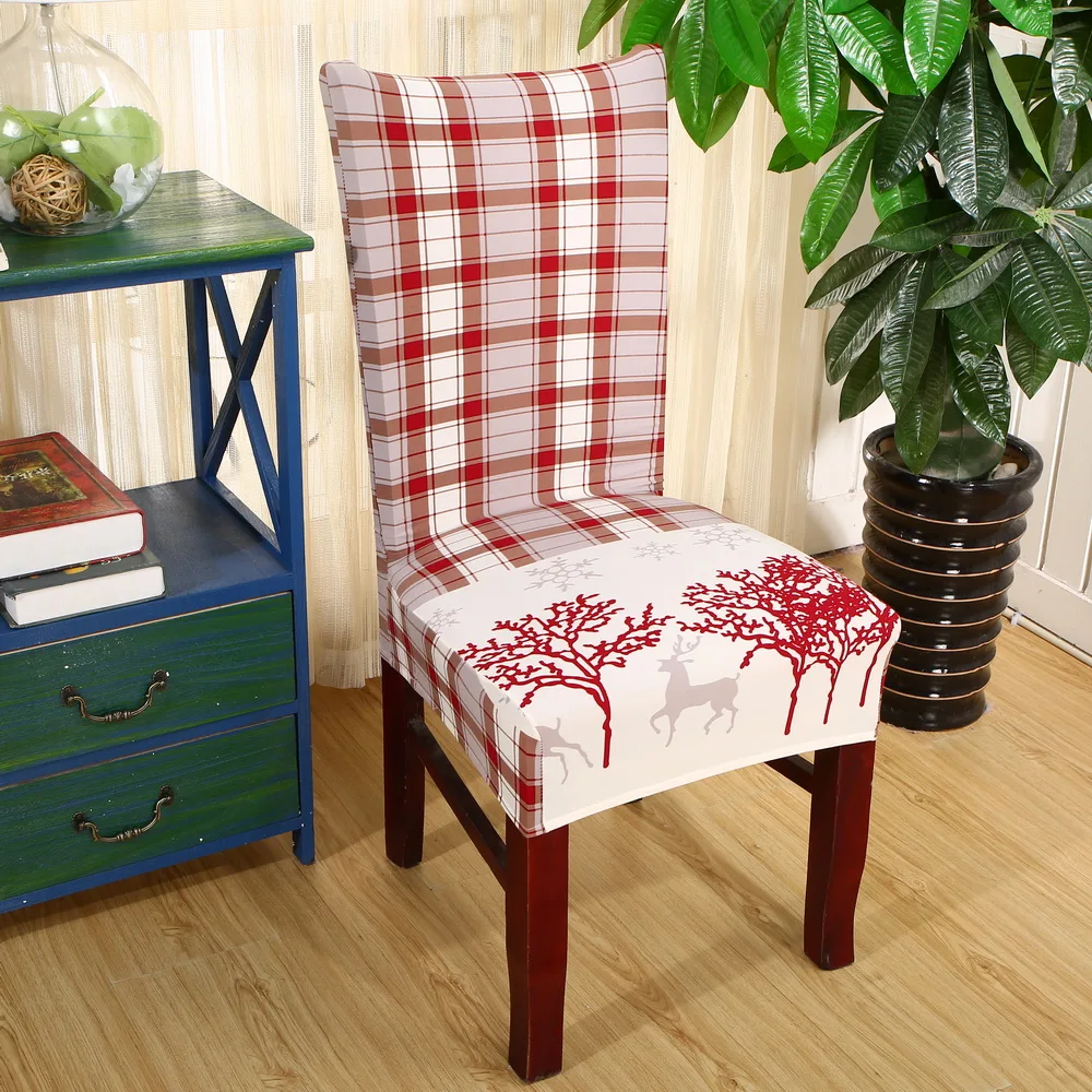 2019 Christmas Decor Dining Room Chair Cover Universal Size Covers Seat Slipcovers Washable Removable Stretch | Дом и сад