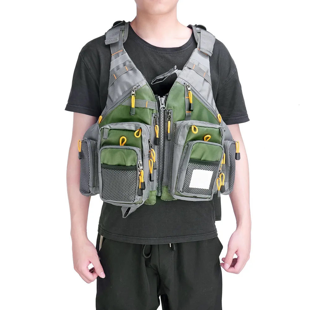 

Breathable Fishing Vest Quick Dry Fish Vest Fishing Life Jacket Outdoor Hunting Multi-Function AdjustableMulti-pocket Waistcoat