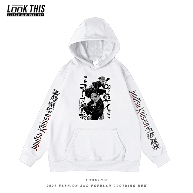 

Hoodies Jujutsu Kaisen Anime Popular Cartoon Patterned Men's Hoodies Unisex Hooded Sweatshirts Loose Streetwear Male Tops Hoody