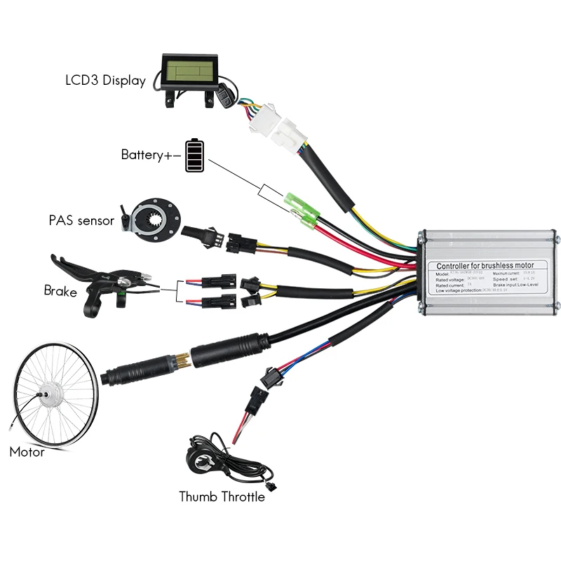 Фара для электровелосипеда в Conversion Kit 36V 48V 500W Передняя Задняя Ступица мотор