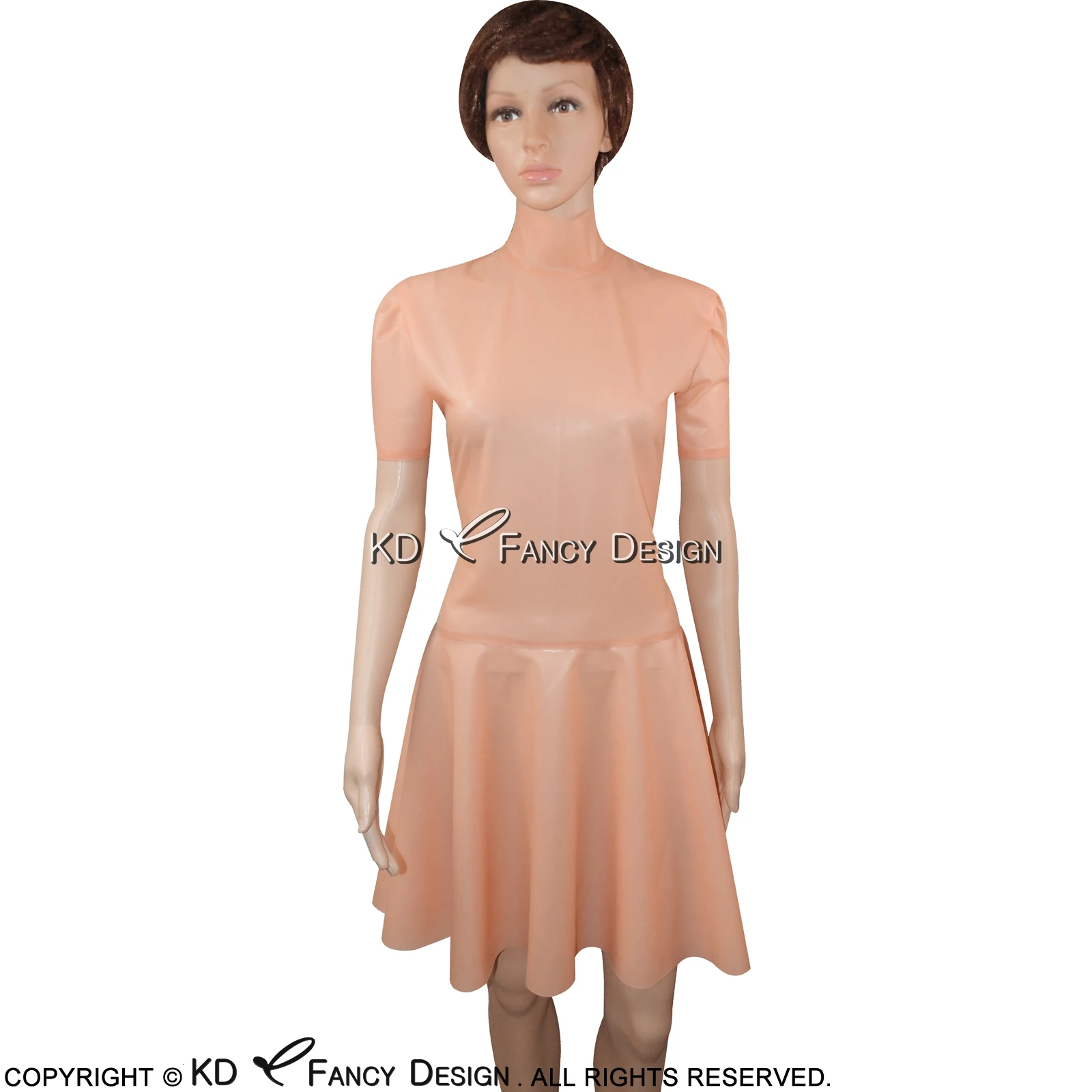 Розовые повязки на голову с сексуальное латексное платье короткими рукавами