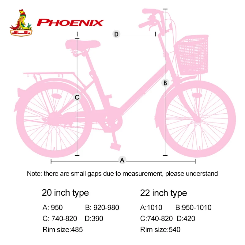 Феникс 20 дюймов 22 дюйма Для женщин велосипед городской студенческий Алюминий